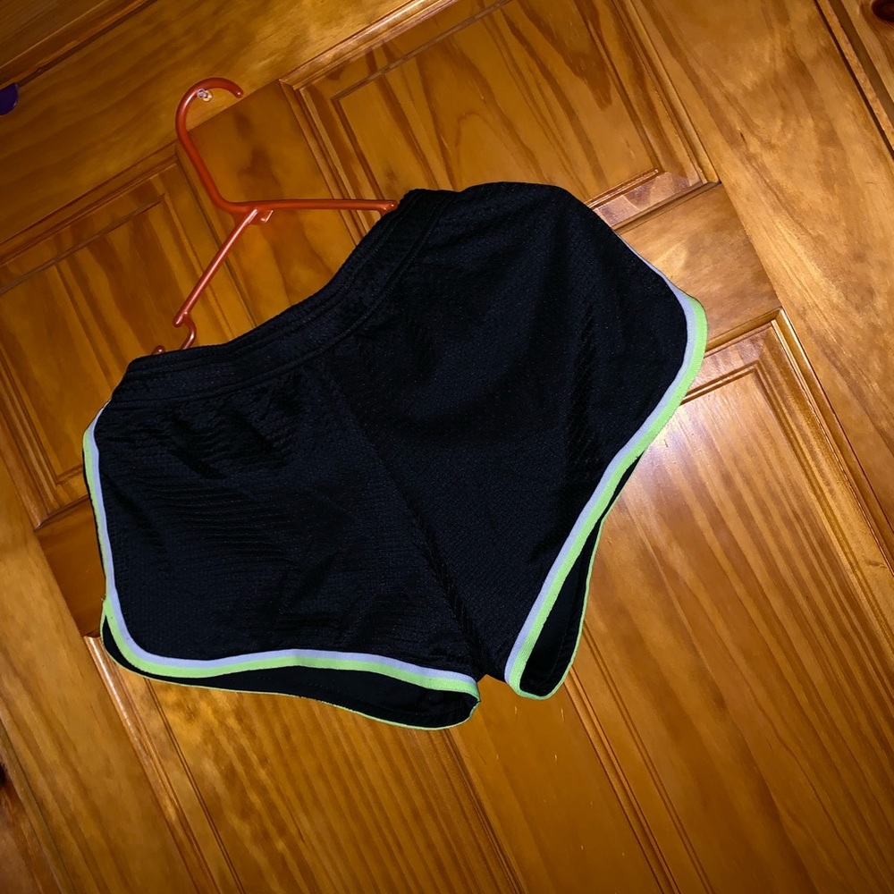 black & neon wish & whim gym shorts